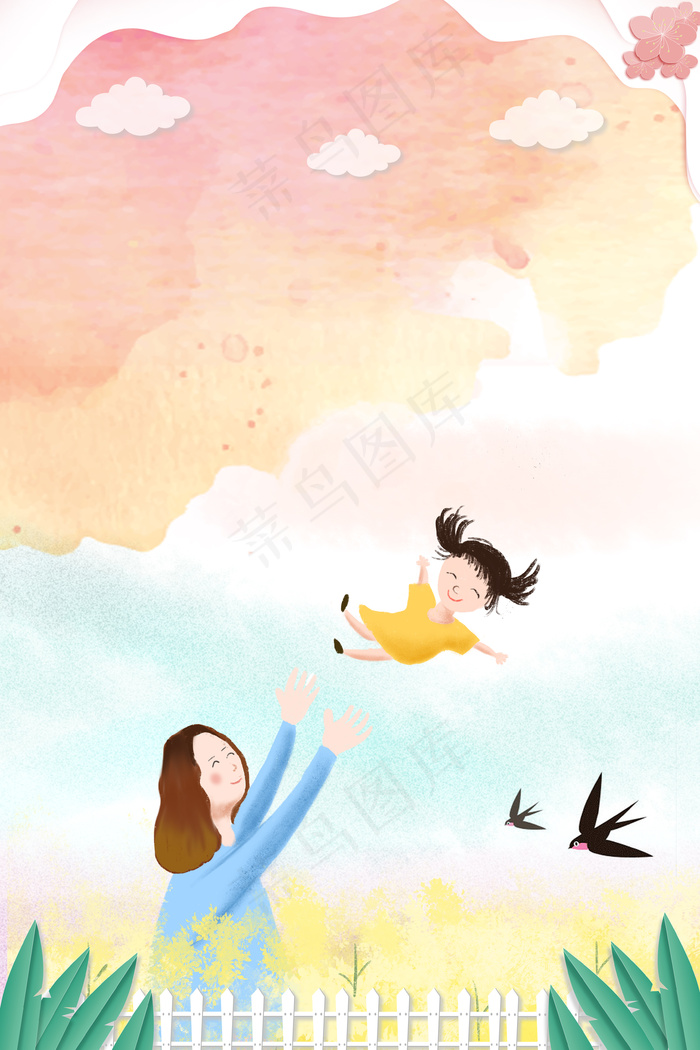 母亲节512感恩母亲妈妈的爱母女玩耍