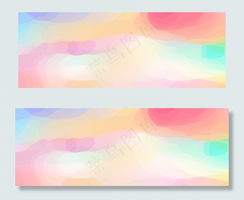 多彩双色渐变玫瑰纹理banner背景