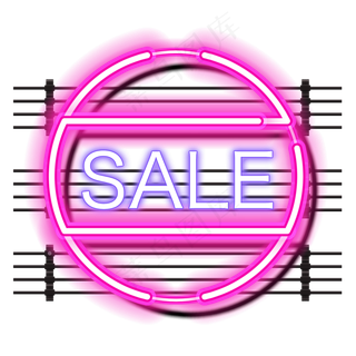 618边框霓虹灯促销图标装饰图案