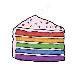 彩色切块生日蛋糕