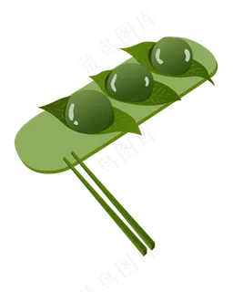 矢量卡通绿色青团