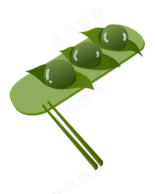 矢量卡通绿色青团