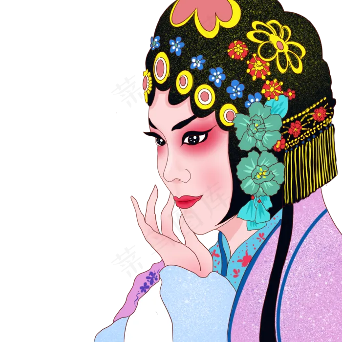粤剧国潮风美女(2000X2000(DPI:300))psd模版下载