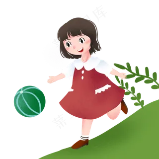 玩球小女孩 玩球小女孩