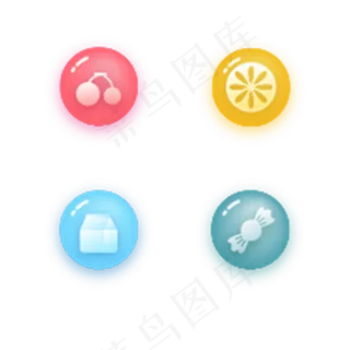 彩色渐变饮食电商图标