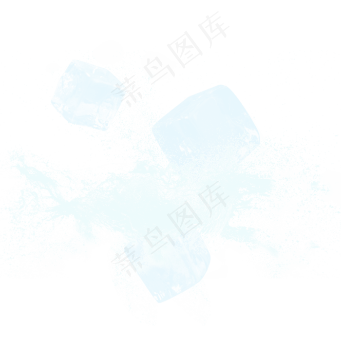 清新冰块冰晶元素,免抠元素