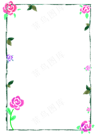 玫瑰花朵边框
