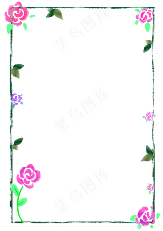 玫瑰花朵边框