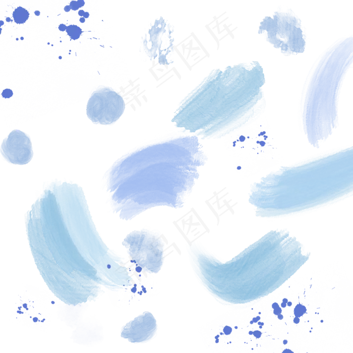 淡蓝色笔刷图案装饰(2048X2048(DPI:132))psd模版下载