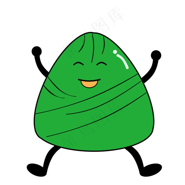 可爱绿色小粽子人