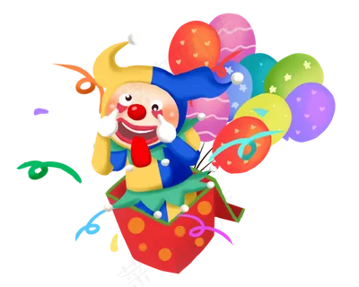 愚人节之小丑扮鬼脸插画