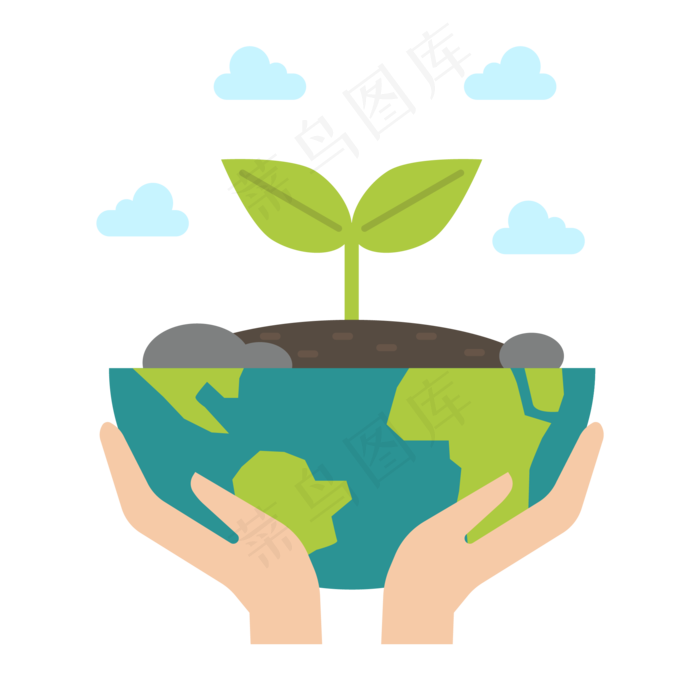 卡通世界地球日矢量图片