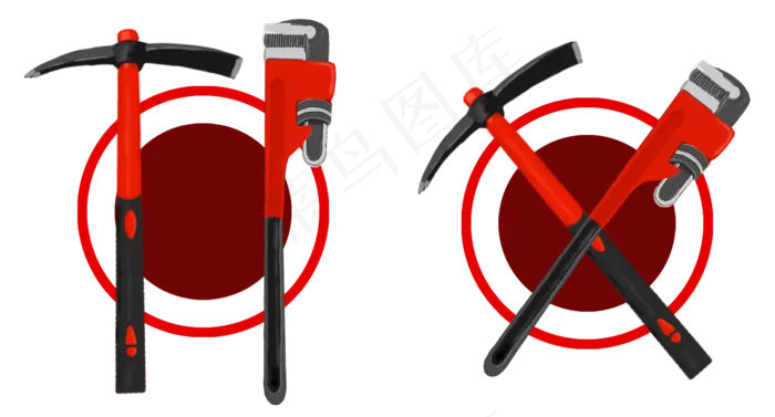 劳动工具手绘素材(3507X1890(DPI:300))psd模版下载