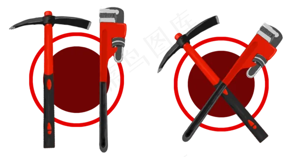 劳动工具手绘素材