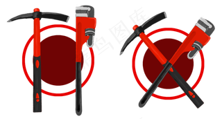 劳动工具手绘素材