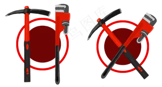 劳动工具手绘素材