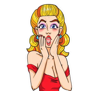 波普风促销的金发女郎,免抠元素