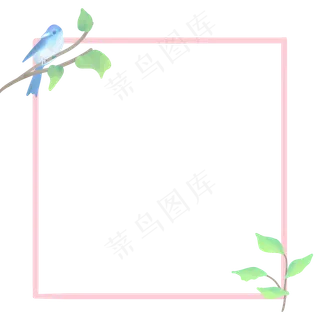 清新花鸟边框,免抠元素