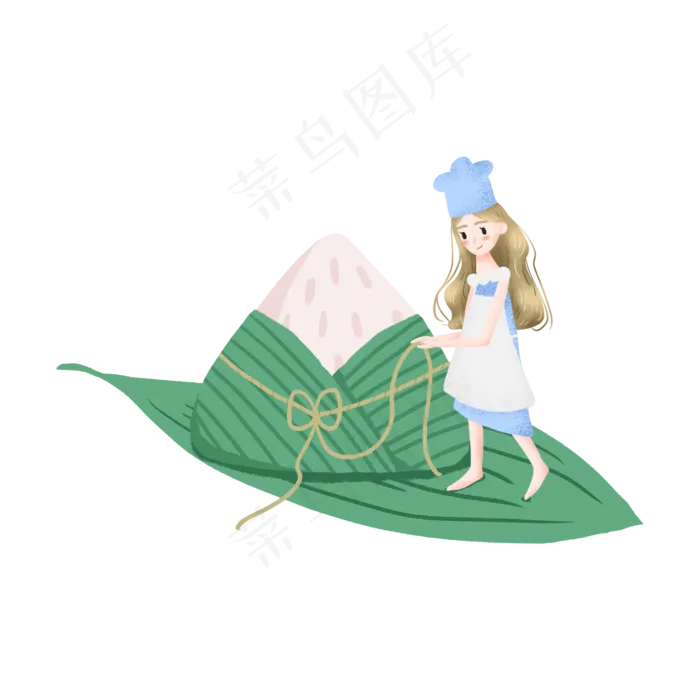 端午节包粽子的女孩(2000X2000(DPI:300))psd模版下载