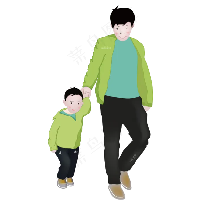 父亲节卡通素描png