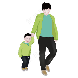 父亲节卡通素描png