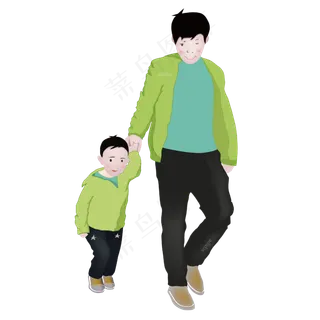 父亲节卡通素描png