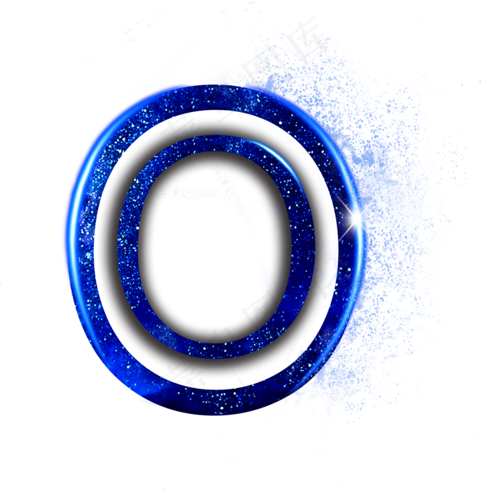 蓝色星空字母O(2000X2000(DPI:300))psd模版下载