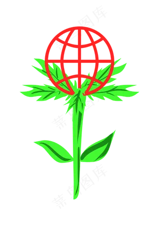 世界地球日爱护环境之地球花