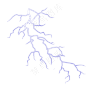 紫色震撼闪电装饰元素,免抠元素