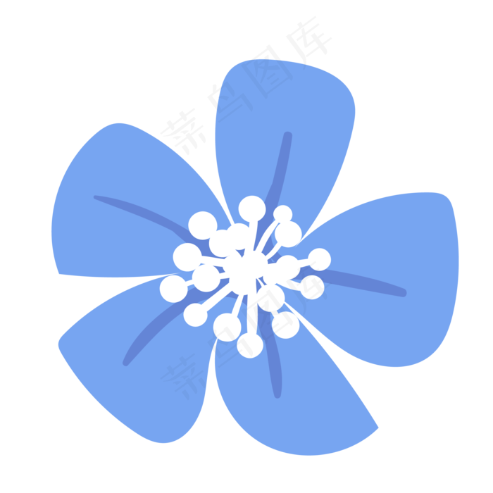 一朵美丽的五瓣花(2000*2000px 300 dpi )ai矢量模版下载