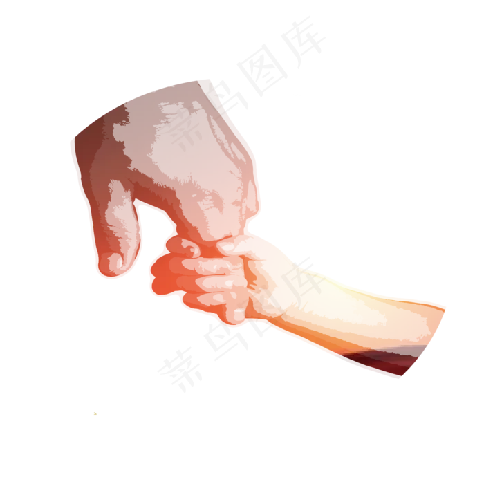 儿子牵着父亲的手设计素材ai矢量模版下载