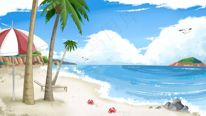 滨海美丽的阳光沙滩(2880*1620px 300 dpi )