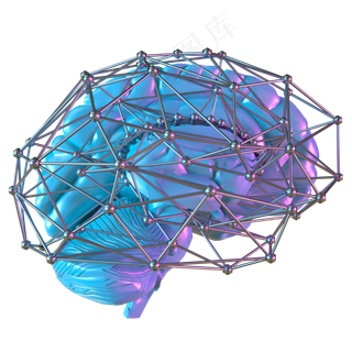 科技智能大脑数据蓝色线框医疗框,免抠元素