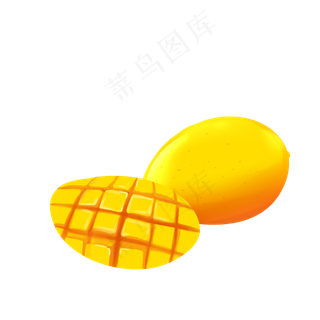 手绘卡通仿真芒果透明底免抠