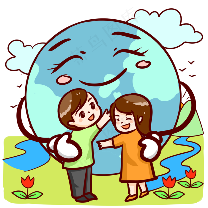 世界地球日地球孩子