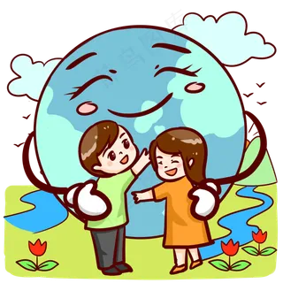 世界地球日地球孩子