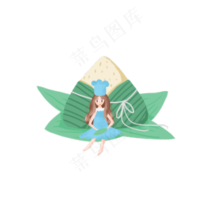 端午节的粽子和女孩