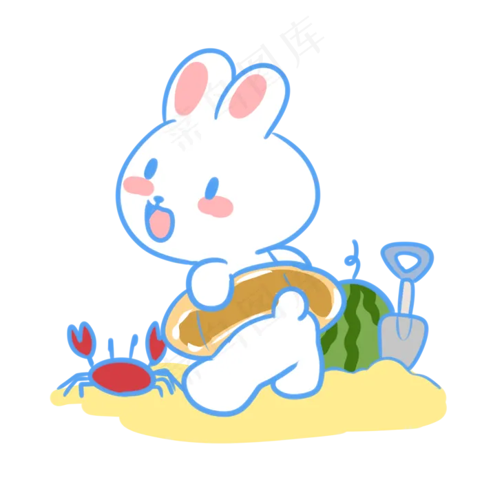 在海边的兔子(2100X2100(DPI:300))psd模版下载