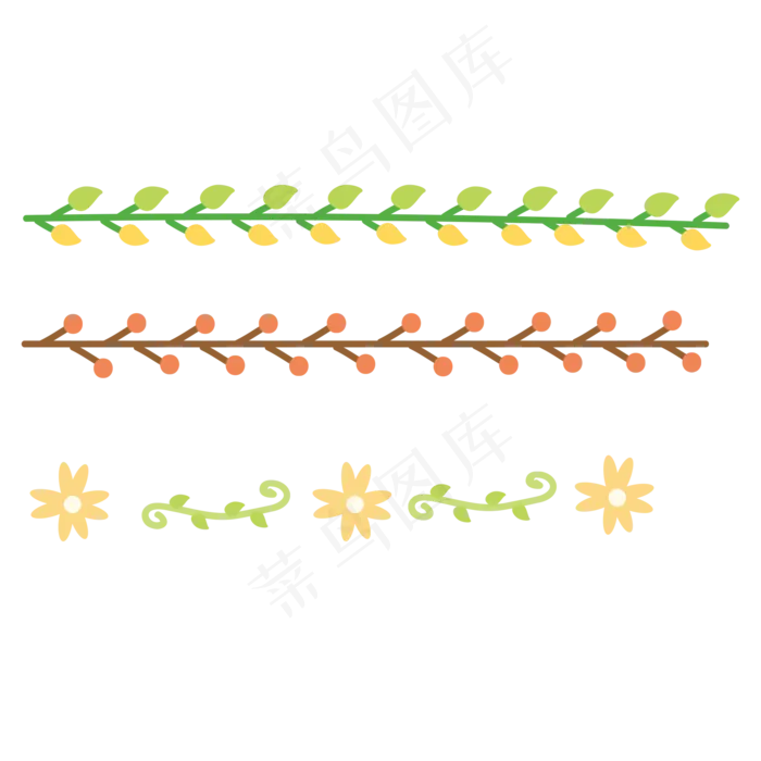 绿色卡通花藤分隔栏