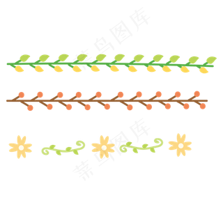 绿色卡通花藤分隔栏