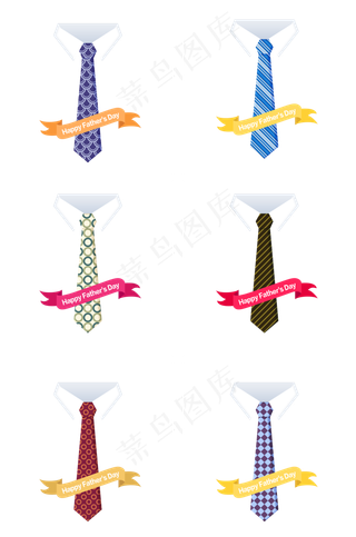 父亲节花纹系列矢量领带组图PN