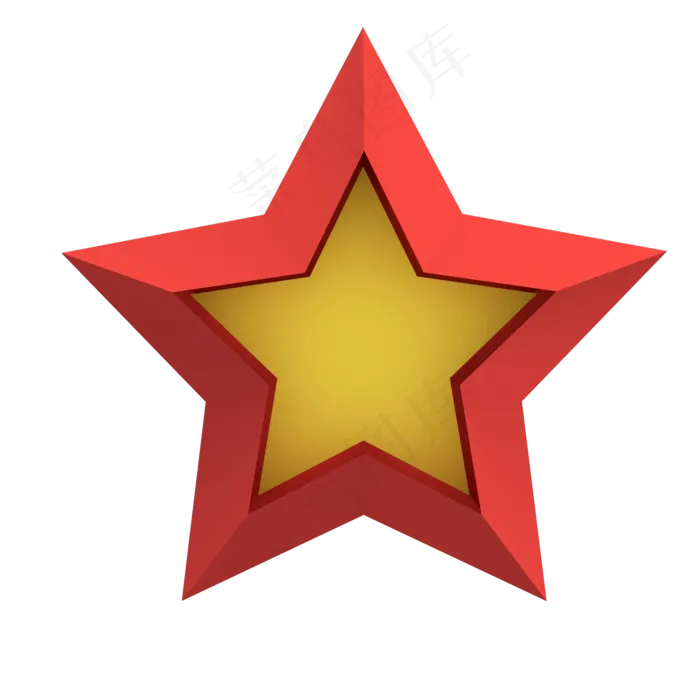 C4D立体节日五角星,免抠元素(2000*2000px 300 dpi )