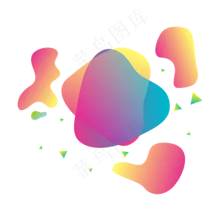 618电商圆形流体渐变装饰免扣