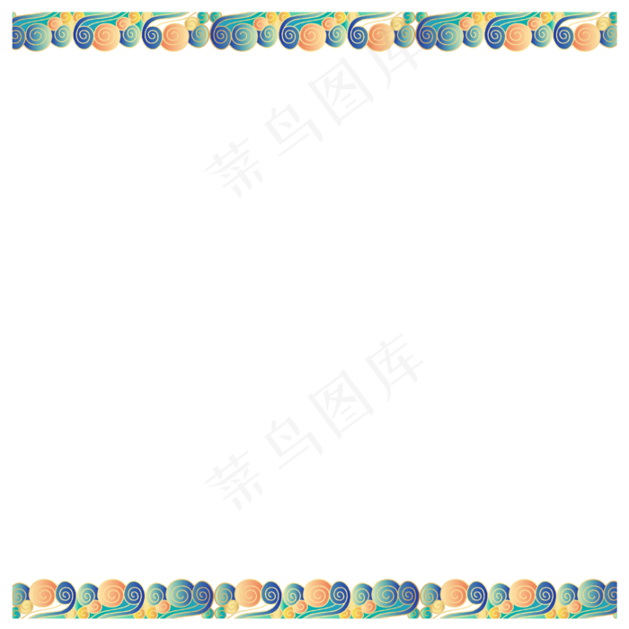 国潮云纹海浪边框(2000*2000px 300 dpi )ai矢量模版下载