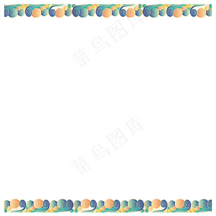 国潮云纹海浪边框(2000*2000px 300 dpi )ai矢量模版下载