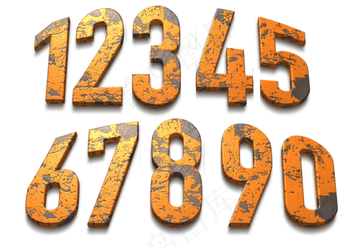 铁锈风格3d数字(3508X2480(DPI:300))psd模版下载
