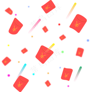 节日红包雨,免抠元素