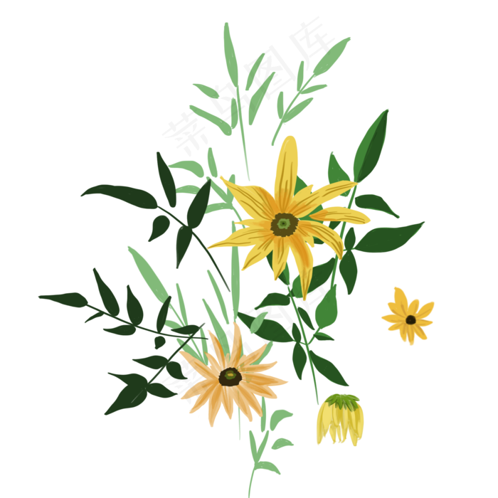 雏菊小花植物花艺插花(2000X2000(DPI:300))psd模版下载