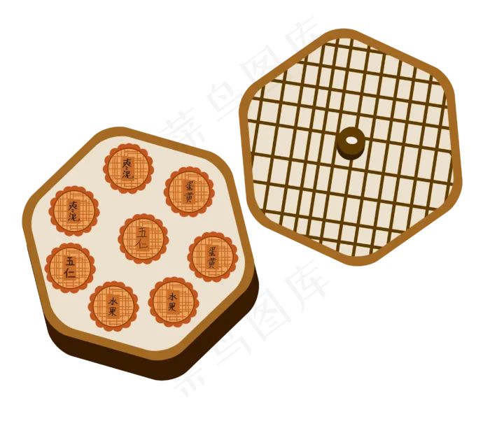 中秋节手绘月饼礼盒(5289X6669(DPI:300))ai矢量模版下载