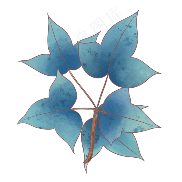 春季工笔画绿色植物(2000X2000(DPI:300))psd模版下载